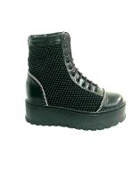 Bocanci dama din piele naturala - Negru Box Bilute Negre - BC31 NBBN