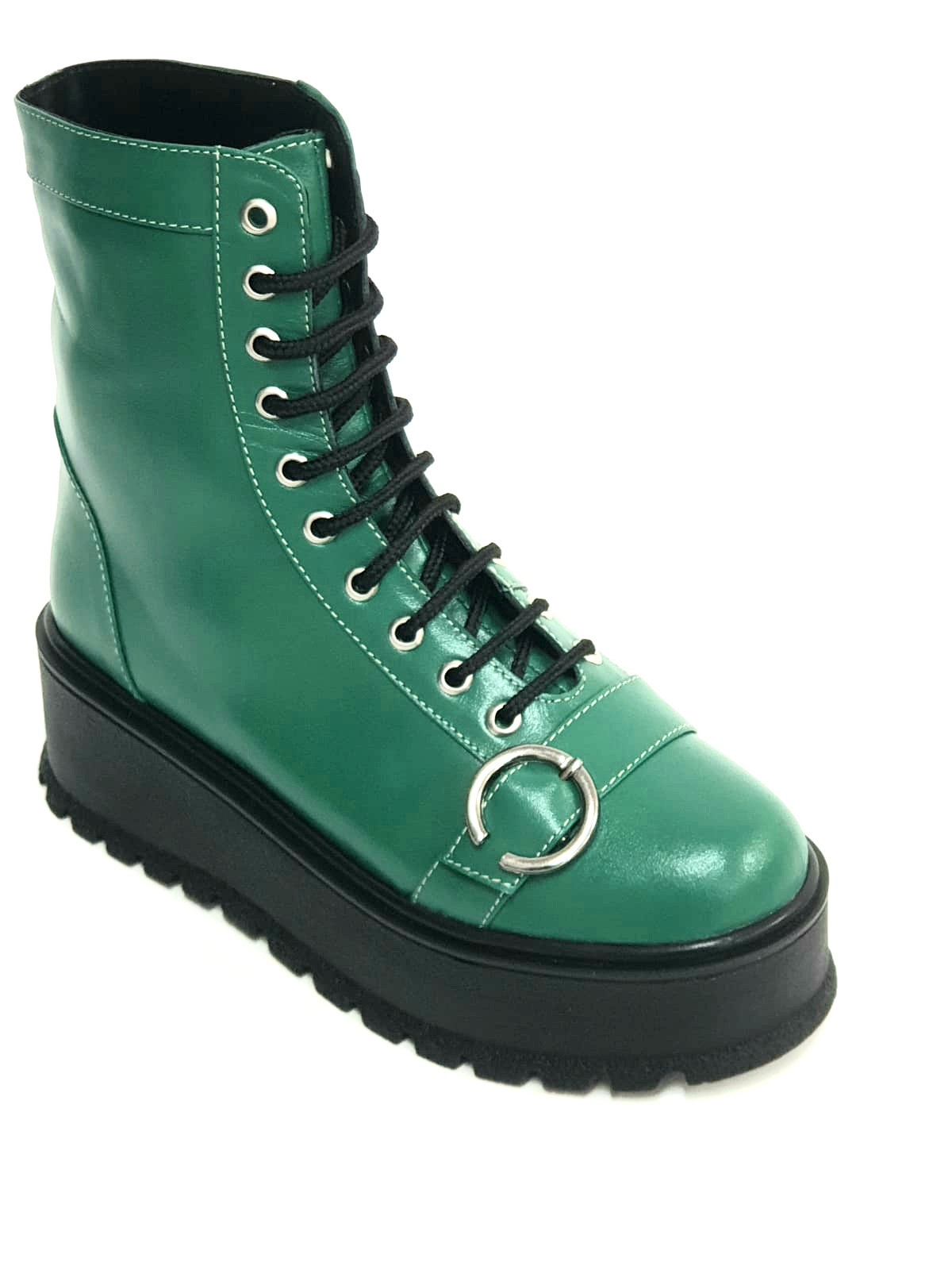 Bocanci dama din piele naturala - Verde Box - BC34 VB Bocanci dama din piele naturala - Verde Box - BC34 VB