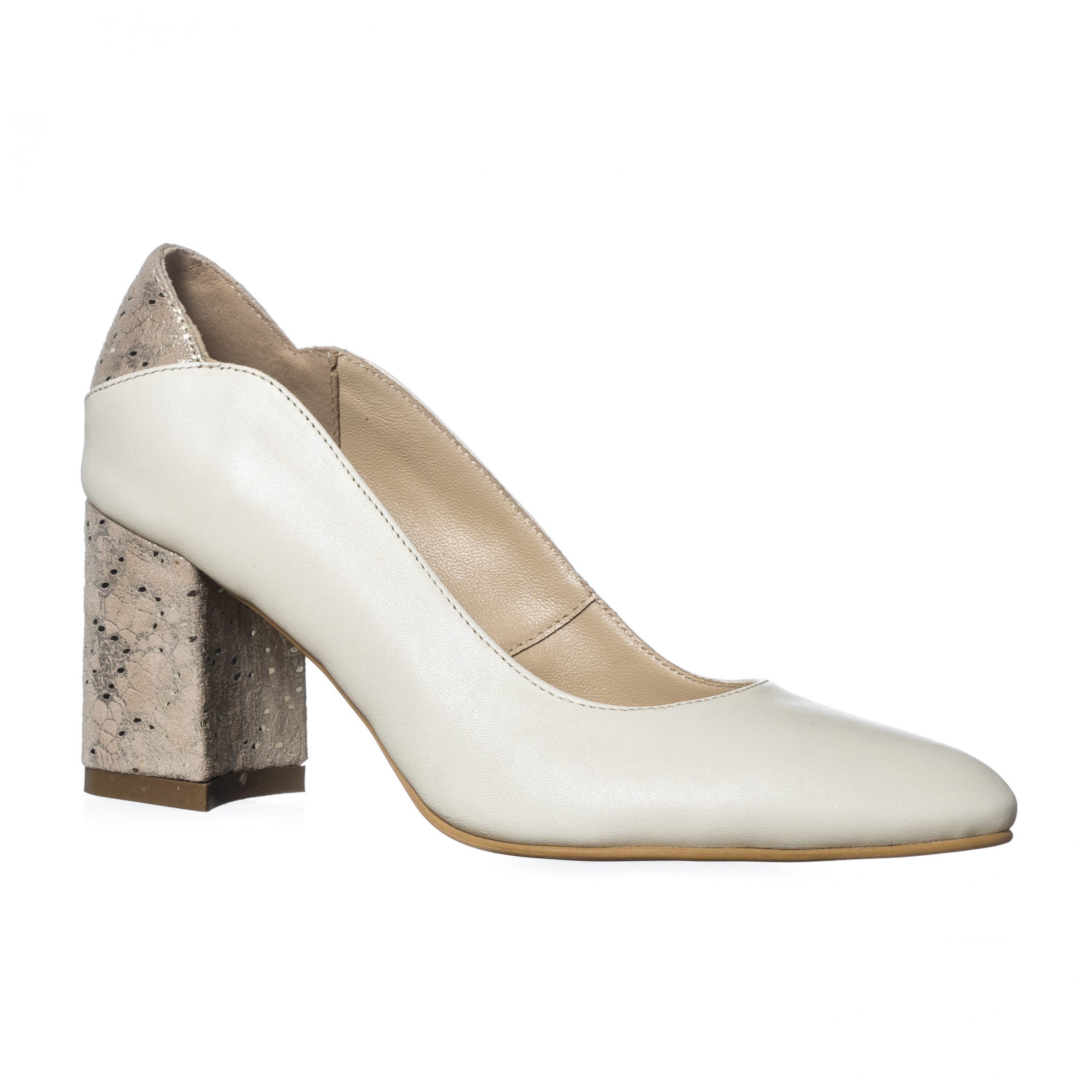 Pantofi dama din piele naturala - Bej cu Firicel Auriu - R9 BFA Pantofi dama din piele naturala - Bej cu Firicel Auriu - R9 BFA