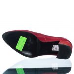 Pantofi dama din piele naturala - Rosu cu Toc Mozaic - R9 RTM