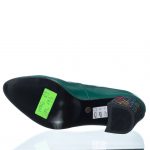 Pantofi dama din piele naturala - Verde cu Toc Mozaic - R9 VTM