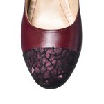 Pantofi dama din piele naturala - Bordo Varf Poney - T7 BVP