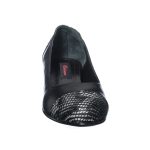 Pantofi dama din piele naturala - Negru Box + Sarpe Alb - T6 NBSA