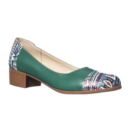 Pantofi dama din piele naturala - Verde Model Traditional - T6 VMT