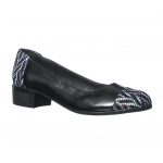 Pantofi dama din piele naturala - Negru Box + Zigzag - T6 NBZ