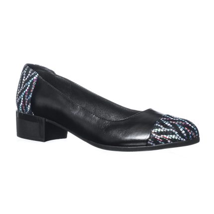 Pantofi dama din piele naturala - Negru Box + Zigzag - T6 NBZ