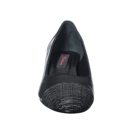 Pantofi dama din piele naturala - Negru Varf Puncte - T7 NVP
