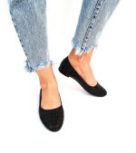 Balerini dama din piele naturala - Negru - BL 4 N