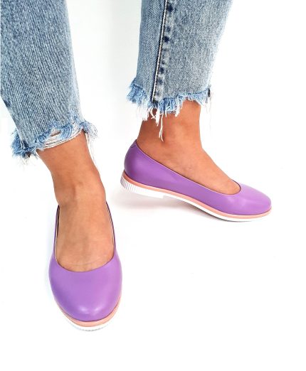 Balerini dama din piele naturala - Lila - BL1 L