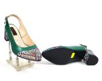 Sandale dama din piele naturala - Verde cu Model Traditional - A55 VMT