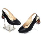 Sandale dama din piele naturala - Negru Box Paun - A77 NBP