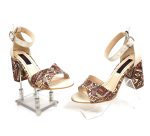 Sandale dama din piele naturala - Bej cu Model Traditional Maro - S4 BMTM