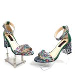 Sandale dama din piele naturala - Verde cu Model Traditional - S10 VMT