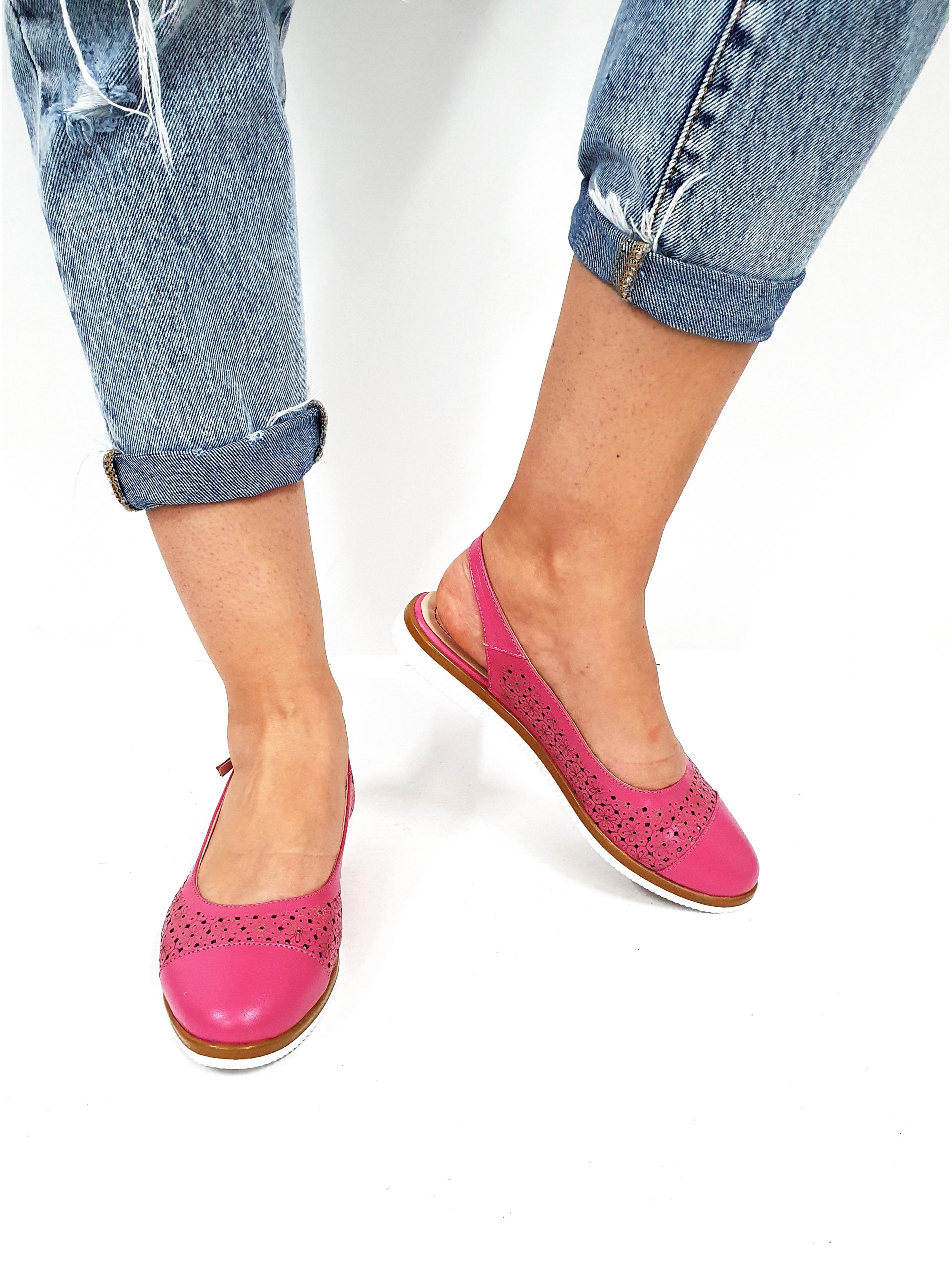 Sandale dama din piele naturala - Roz - T16 R Sandale dama din piele naturala - Roz - T16 R
