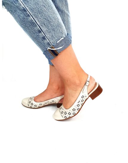 Sandale dama din piele naturala - Bej Sidef - T17 BJS