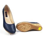Pantofi dama perforati din piele naturala - Bleumarin - T15 BL