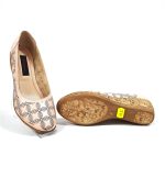 Pantofi dama perforati din piele naturala - Bej - T13 BJ