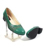 Pantofi dama perforati din piele naturala - Verde - T11 V