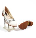Pantofi dama perforati din piele naturala - Bej - T12 BJ