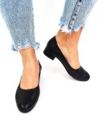 Pantofi dama perforati din piele naturala - Negru - T11 N