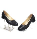 Pantofi dama perforati din piele naturala - Negru - T11 N