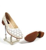 Pantofi dama perforati din piele naturala - Bej - T9 BJ