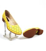 Pantofi dama perforati din piele naturala - Galben - T9 G