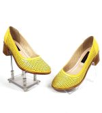 Pantofi dama perforati din piele naturala - Galben - T2 G