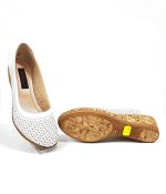 Pantofi dama perforati din piele naturala - Alb - T2 A