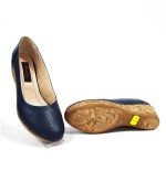 Pantofi dama perforati din piele naturala - Bleumarin - T2 BL