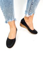 Pantofi dama perforati din piele naturala - Negru - T2 N
