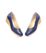 Pantofi dama perforati din piele naturala - Bleumarin - T13 BL