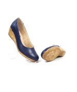 Pantofi dama perforati din piele naturala - Bleumarin - T13 BL