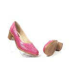 Pantofi dama perforati din piele naturala - Roz - T14 RZ