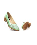 Pantofi dama perforati din piele naturala - Vernil - T14 VN