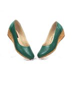 Pantofi dama perforati din piele naturala - Verde - T14 V