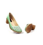 Pantofi dama perforati din piele naturala - Vernil - T15 VN
