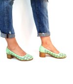 Pantofi dama perforati din piele naturala - Vernil - T13 VN