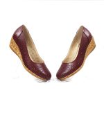 Pantofi dama perforati din piele naturala - Bordo - T14 BO