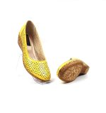 Pantofi dama perforati din piele naturala - Galben - T14 GA