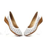 Pantofi dama perforati din piele naturala - Alb - T15 A
