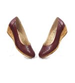 Pantofi dama perforati din piele naturala - Bordo - T15 BO