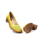 Pantofi dama perforati din piele naturala - Galben - T15 GA