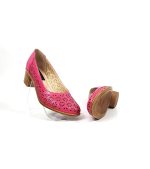 Pantofi dama perforati din piele naturala - Roz - T15 RZ