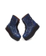 Bocanci vara perforati din piele naturala - Blue Box - BV31 BB