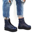 Bocanci vara perforati din piele naturala - Blue Box - BV31 BB