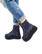 Bocanci vara perforati din piele naturala - Blue Box - BV31 BB