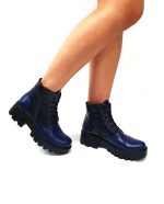 Bocanci dama din piele naturala - Bleumarin cu Croco - BC35 BCR