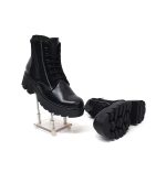 Bocanci dama din piele naturala - Negru Box cu Antilopa - BC35 NBA