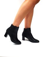 Ghete dama din piele naturala - Negru Box cu Sarpe Negru - GX31 NBSN